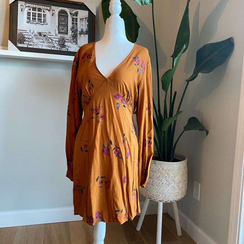Deep V Floral Dress.